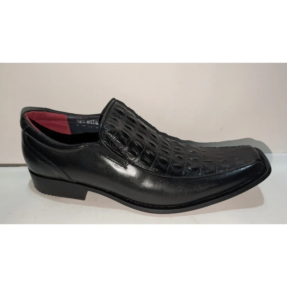 Lamasini Bull LEATHER Men's Loafer Dress Shoes Wedding Prom Formal 10 Black‎